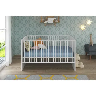 Produktbild von Babybett 70 x 140 cm + Wickeltisch + Kleiderschrank - Weiß