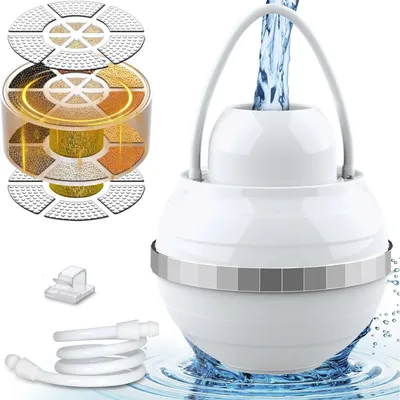 Produktbild von 8-Stufiger Duschfilter für Badewanne und Dusche, Wasserfilter gegen Kalk & Chlor, Für weiches Wasser und glatte Haut, BPA-frei