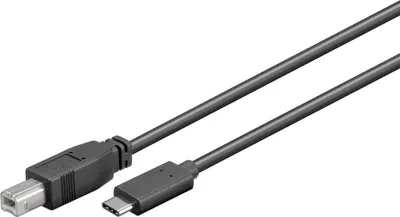 Image de Goobay 67985 Câble USB 3.1 USB-C™ vers B, noir, 1 m - USB 2.0 mâle (type B) > USB-C™ mâle