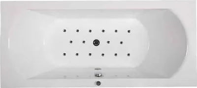 Produktbild von Whirlpool Whirlwanne Badewanne aus Acryl Inkl. 16 Air Jets am Boden positioniert Länge: 1940, Breite: 900, Höhe 620 mm Modell: Villa Roma mit Farblichttherapie Jet-Line