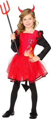 Produktbild von Teufelskleid - Halloween Kostüm Kinder Mädchen Kindergröße: 128