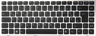 Produktbild von DEUTSCHE - schwarz mit silber Rahm + backlit Tastatur für Sony Vaio VPC-S13