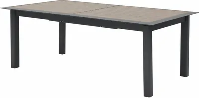 Produktbild von Ausziehbarer gartentisch "allure" muskatholz- &amp graphiteffekt 12-sitzer aus epoxybehandeltem aluminium  - Hespéride