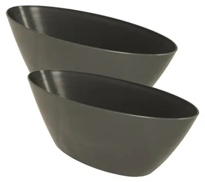 Produktbild von MePla - 2 Stück - Orchideen-Schiffchen L 40 anthrazit