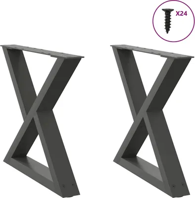 Productafbeelding van Salontafelpoten 2 st 60x(42-43,3) cm staal antraciet