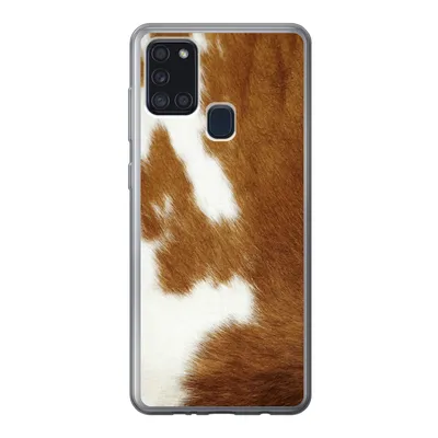 Produktbild von MuchoWow® Handyhülle Schutzhülle Hülle für Samsung Galaxy A21s Eine melierte Kuhhaut Silikon Softcase Handy Hülle - Hartschale