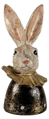 Produktbild von Figur Kaninchen 23 cm Weiß Gold Polyresin Osterdekoration