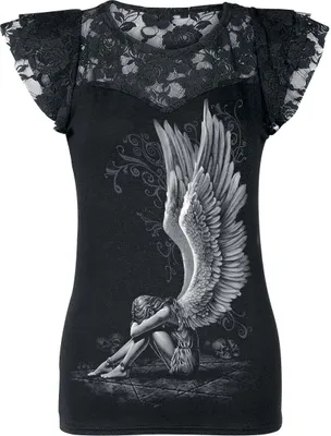 Produktbild von Spiral Direct T-Shirt Damen Enslaved Angel schwarz M