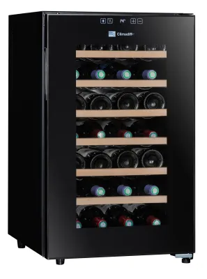 Produktbild von CLIMADIFF Weinkühlschrank CC28, Glastür, 28 Flaschen Wein, Flaschenkühlschrank Kühlschrank, für 28 Standardflaschen á 0,75l,Design Weinkühler