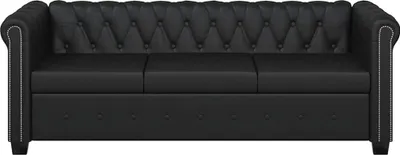 Produktbild von vidaXL Chesterfield-Sofas 2-Sitzer und 3-Sitzer Kunstleder Schwarz