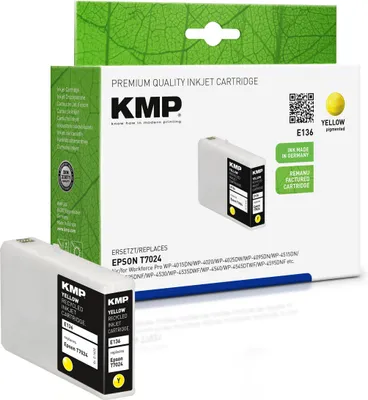Produktbild von KMP E136, Schwarz, Tinte auf Pigmentbasis, 21 ml, 2000 Seiten