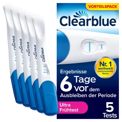 Produktbild von Clearblue Schwangerschaftstest, Ultra Frühe Erkennung, Ergebnisse 6 Tage früher, 5 Tests