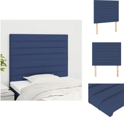 Produktbild von vidaXL Kopfteile 2 Stk. Blau 100x5x78/88 cm Stoff -  Kopf- & Fußenden