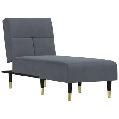 Produktbild von Chaiselongue Dunkelgrau Samt 55 x 140 x 70 cm
