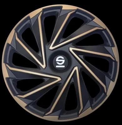 Produktbild von 16" Zoll Radkappen Gold Schwarz Radzierblenden Radblenden SPC1680GDBK SPARCO