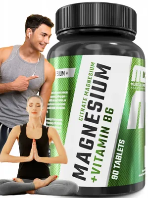Obrázek produktu pro MAGNEZ WITAMINA B nastrój stres NA ZMĘCZENIE Muscle Care Magnessium 90 tabl