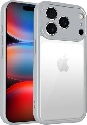 Obrázek produktu pro Pouzdro pro iPhone 17 Pro průhledný zadní kryt s TPU rámečkem, odolné proti nárazům Šedá