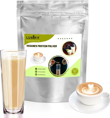 Produktbild von Cappuccino Pulver Veganes Protein Eiweiß Pulver Zuckerfrei 1 kg