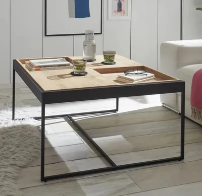 Produktbild von Couchtisch Larkana | 83x45 | Eiche / schwarz