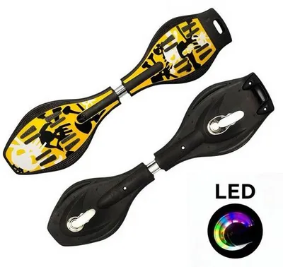 Produktbild von Geel Waveboard mit LED-Lichtern, Caster Board für StreetSurfing, max. 100 kg, inkl. Tragetasche