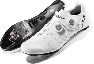 Produktbild von ROCKBROS Fahrradschuhe  mit Nylonsohle, Atmungsaktive Rennradschuhe Kompatibel mit SPD-SL & Look KEO Cleats mit Drehverschluss Weiß 41