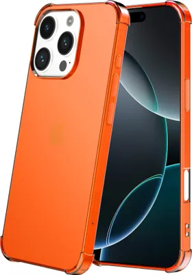 Obrázek produktu pro Smartphonica Pouzdro na telefon vhodné pro iPhone 16 Pro Max Průhledné nárazuvzdorné silikonové pouzdro s nárazovými hranami - nárazuvzdorný zadní kryt - oranžové