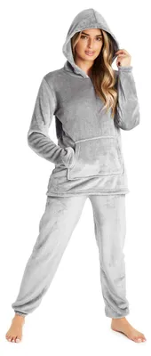Produktbild von CityComfort Schlafanzug Für Damen, 2-Set Pyjama Mit Lange Oberteile Und Hosen, P