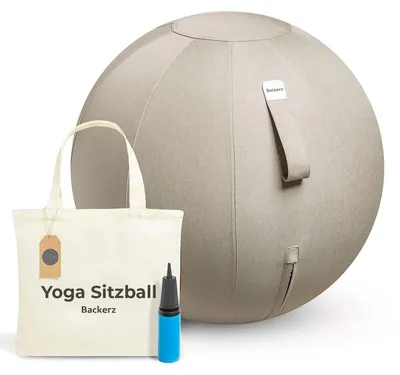 Obrázek produktu pro Kancelářská ergonomická sedací míč Backerz, 65 cm, gymnastický míč s potahem, sedací míč