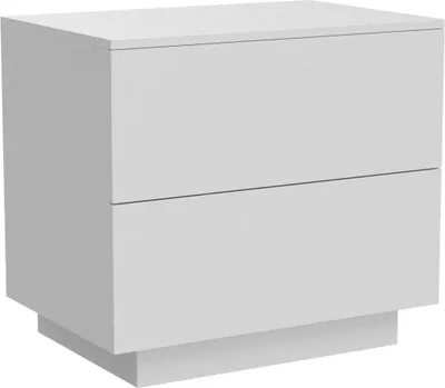 Produktbild von Iropro Nachttisch Nachtschrank mit LED Beleuchtung, Hochglanz Weiß in Front mit 2 Schubladen 55x37x50cm