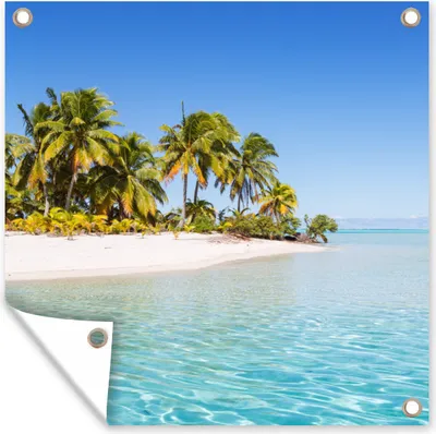 Produktbild von MuchoWow® 50x50 cm Outdoor-Poster Gartendeko Sichtschutz Garten Poster für den Garten  Meer - Tropisch - Sommer