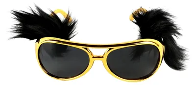 Produktbild von Goldene Rockstar-Kostümbrille mit Koteletten, Brille im Rock-Stil, Piloten-Sonnenbrille, Kostümzubehör für Partys