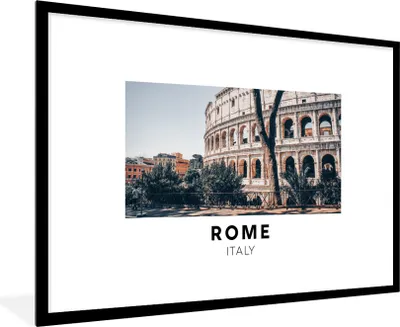 Produktbild von MuchoWow® Gerahmtes Poster Italien - Rom - Kolosseum 90x60 cm - Poster mit Schwarzem Bilderrahmen Wandposter Rahmen Foto Bilder - Wanddekoration - Fotos