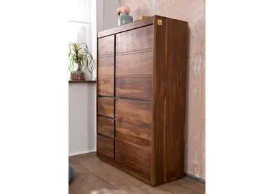 Produktbild von MASSIVMOEBEL24 Highboard Sheesham 102x40x147 noble unique lackiert SYDNEY #102