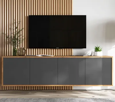 Zdjęcie produktu dla Szafka RTV NILA 4 150 dąb wotan/grafit mat