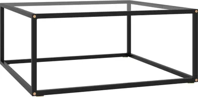 Obrázok produktu pre Konferenčný stolík, čierny, tvrdené sklo 80x80x35 cm