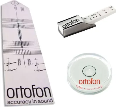Produktbild von Ortofon Justier-Set 3-teilig mit Tonarmwaage, Schablone und Libelle