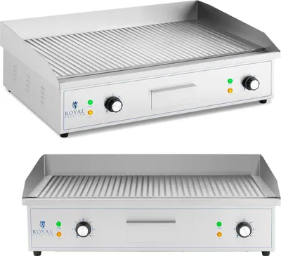 Obrázek produktu pro Expondo Royal Catering Dvojitá elektrická grilovací deska – 700 x 400 mm –  – žebrovaná – 4400 W