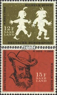 Produktbild von Briefmarken Saarland 1958 Mi 429-430 (kompl.Ausg.) gestempelt 50. Todestag von Wilhelm Busch