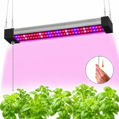 Image de Lampe LED pour plantes à spectre complet, pour plantes d'intérieur et serre, lampe de croissance avec interrupteur à chaîne, 58 LED, 30 cm