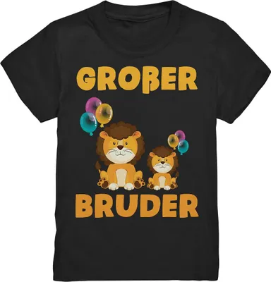 Produktbild von Löwe Großer Bruder T-Shirt – Black / 134/146 (9-11)