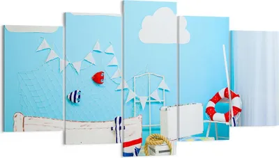 Produktbild von Bild auf Leinwand - Leinwandbild - Boot Anker Wolken Junge - 160x85cm - Wand Bild - Wanddeko - Leinwanddruck - Bilder - Kunstdruck - Wanddekoration - Leinwand bilder - Wandkunst - EA160x85-2940