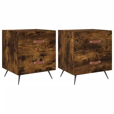 Produktbild von Nachttische 2 Stk. Räuchereiche 40x35x47,5 cm Holzwerkstoff