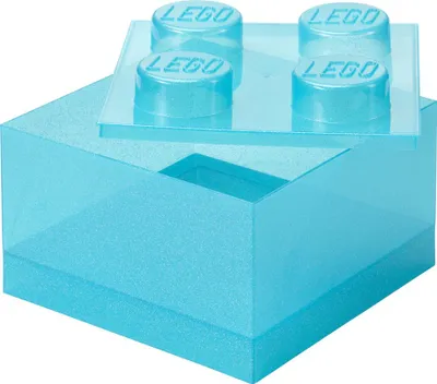 Image de LEGO 40090802 Brique de rangement LEGO STORAGE BRICK 4 GLITTER, bleu clair