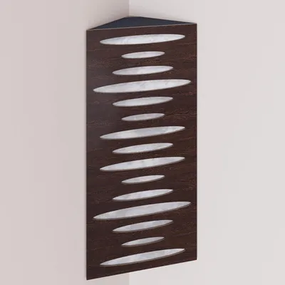 Obrázek produktu pro Balení po 2 kusech – Úzká akustická rohová basová past s sametovým potahem | 50 x 23 x 10 cm | Odraz – zvuková izolace | [PULSE – Wenge | Bílá]