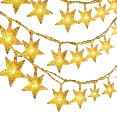 A string of star-shaped LED lights.
