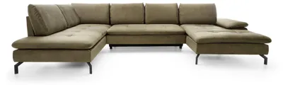 Produktbild von Masseno Ecksofa VOLO mit Schlaffunktion U-Form, Sofa mit Bettkasten, Wohnzimmersofa, Couch, Soffa, Bettsofa, Couchgarnitur- Grün, BLUVEL 77