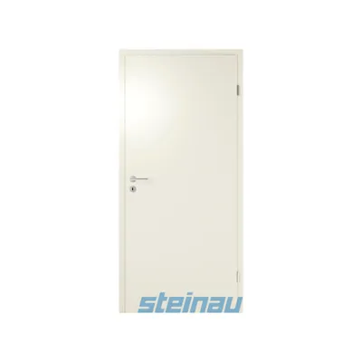 Produktbild von Steinau Zimmertür Walzlack 860x2110mm weiß DIN Rechts, Komplett-Set mit Zarge und Drückergarnitur