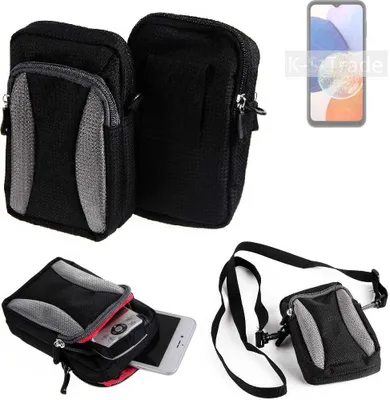 Produktbild von K-S-Trade Holster Schutz Hülle kompatibel mit Samsung Galaxy A14 5G Handy Hülle Gürteltasche Umhängetasche mit Zusatzfach schwarz