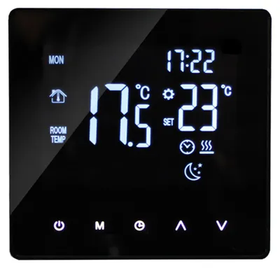 Zdjęcie produktu dla Inteligentny termostat do ogrzewania wody z wyświetlaczem LCD i ekranem dotykowym; termostaty z tygodniowym programowaniem do domu, biura, szkoły i hotelu