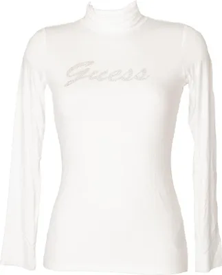 Immagine prodotto di Dolcevita donna GUESS ciclista maglia manica lunga sotto giacca viscosa con logo di strass articolo Q2BI03KAY92, US M - MEX/ES M - UK 8 - EUR 42 - IT M - CAN M, Viscosa 95%,Spandex 5%